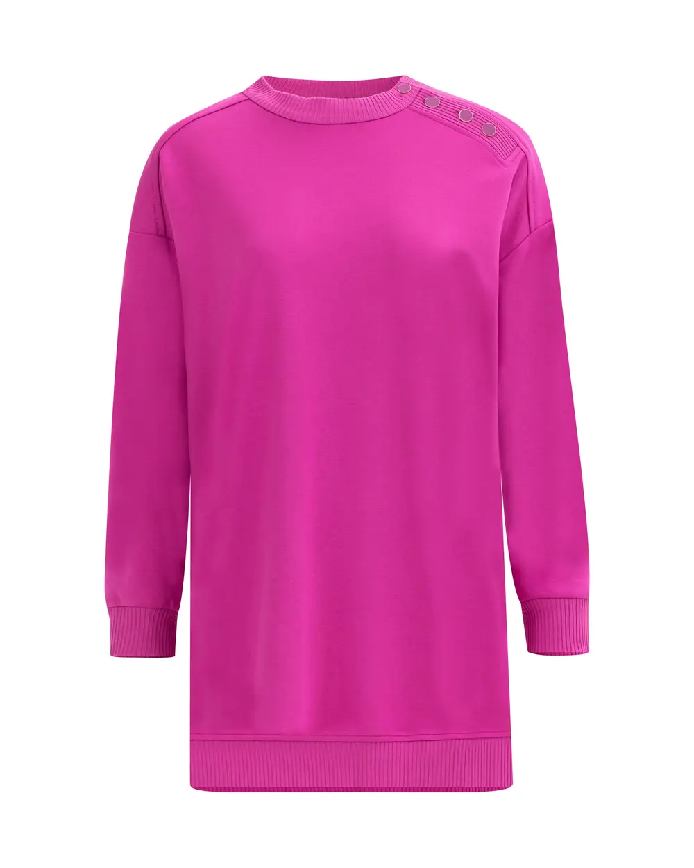 Düğme Detaylı Rahat Kesim Sweatshirt Tunik
