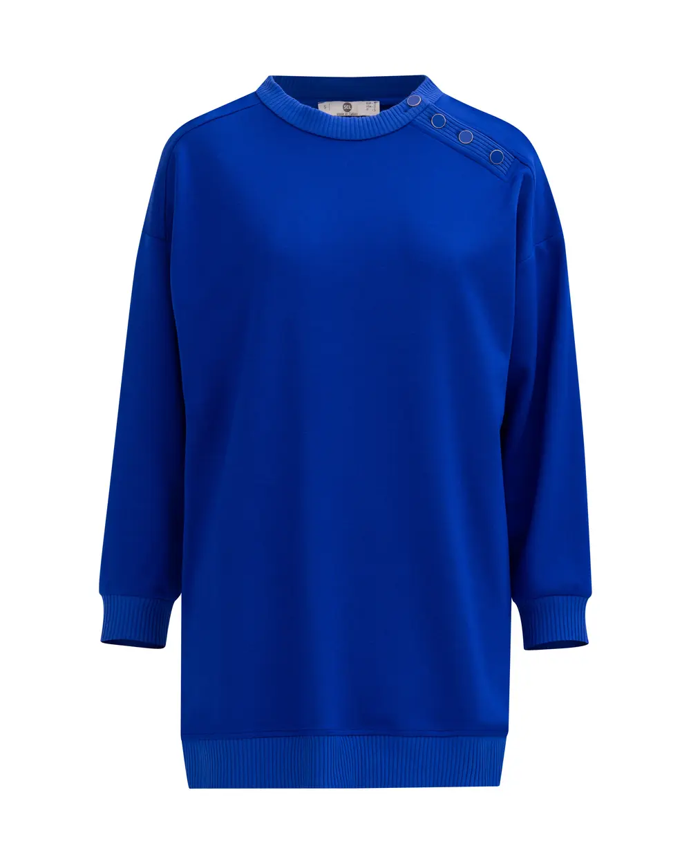 Düğme Detaylı Rahat Kesim Sweatshirt Tunik