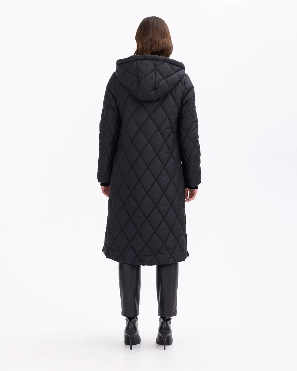 Yanları Düğmeli Kapüşonlu Şişme Kaban