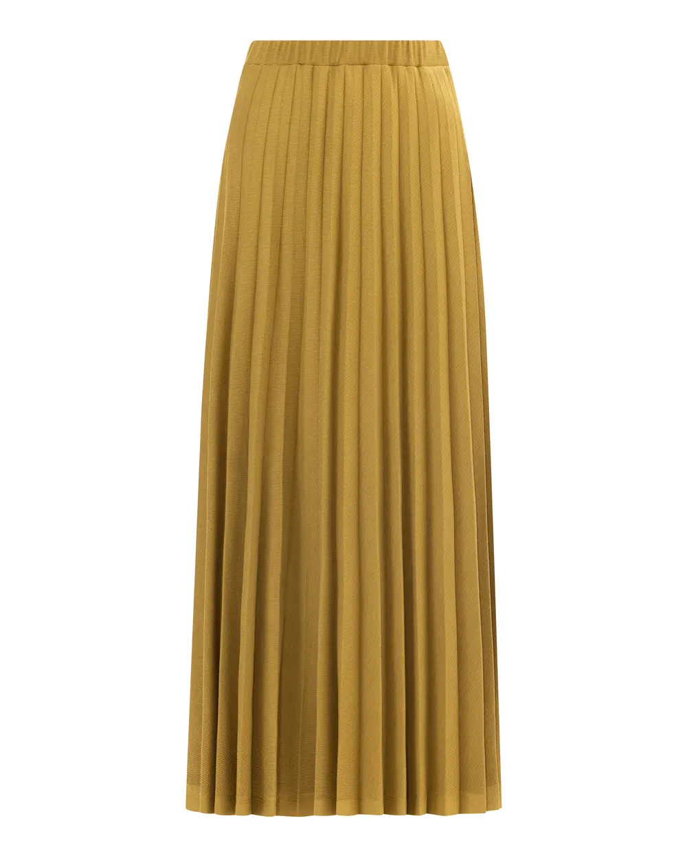 Pleated Knit Fabric Skirt with Elastic Waist