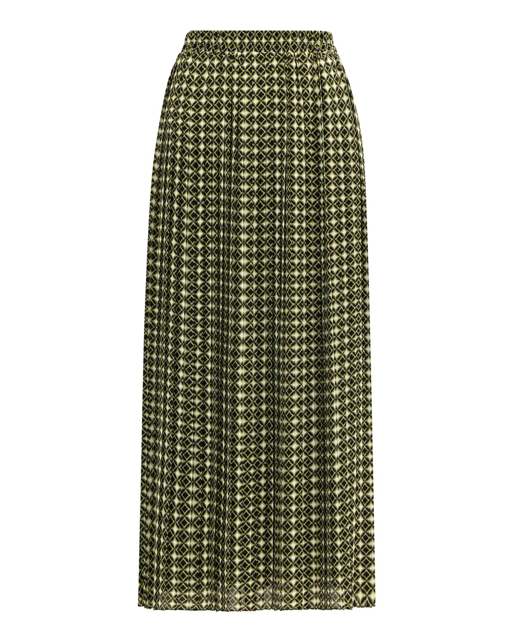 Geometric Patterned Pleated Skirt
