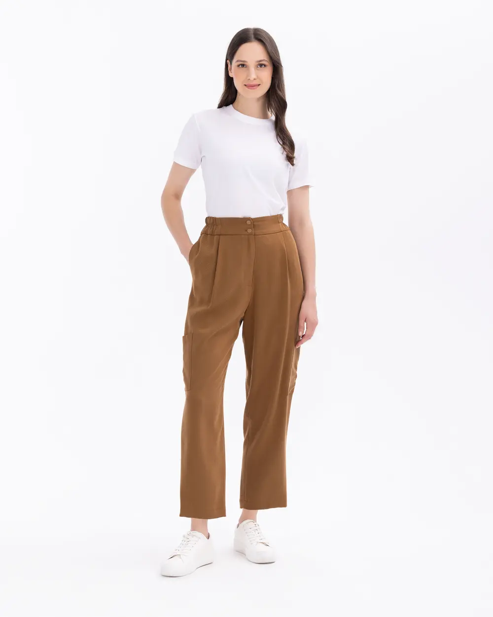 Elastic Waist Pocket Detailed  Pantolon