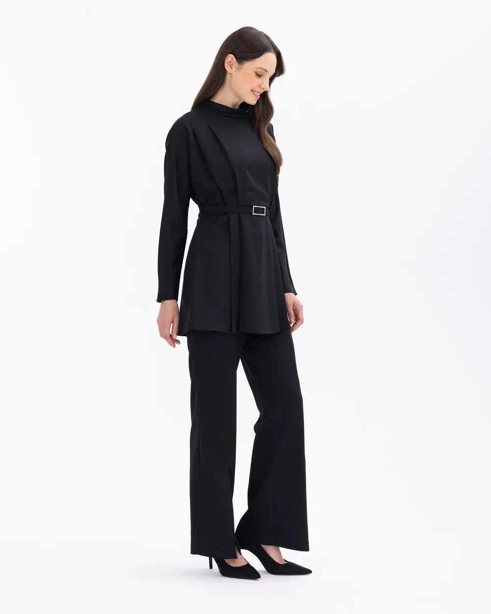 Slit Detailed Pocketed Full-Length Trousers