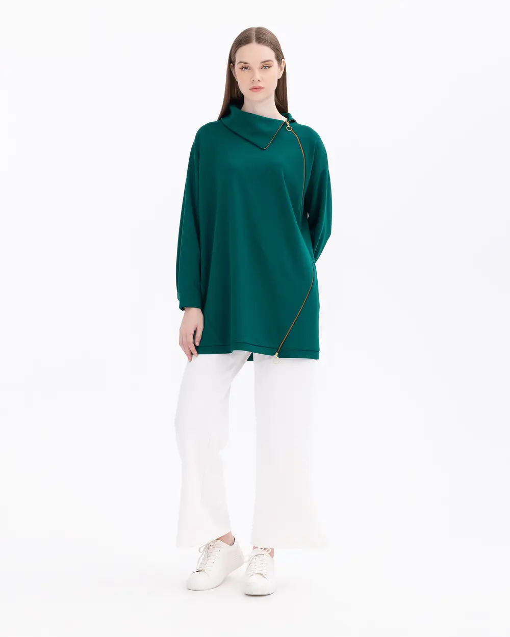 Asymmetric neck patchwork contrast clearance stitching sweatshirts