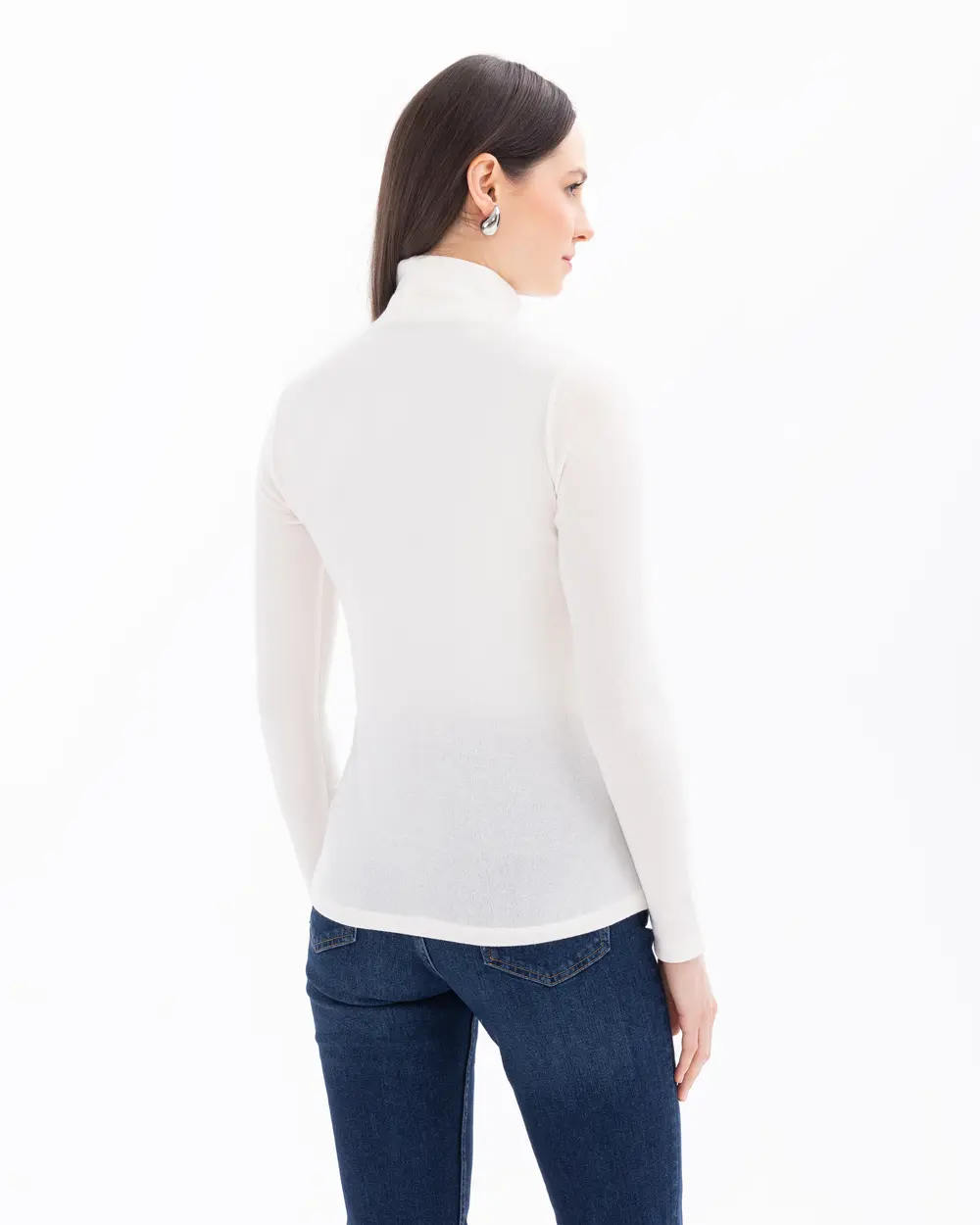 Half Turtleneck Long Sleeve Basic Blouse