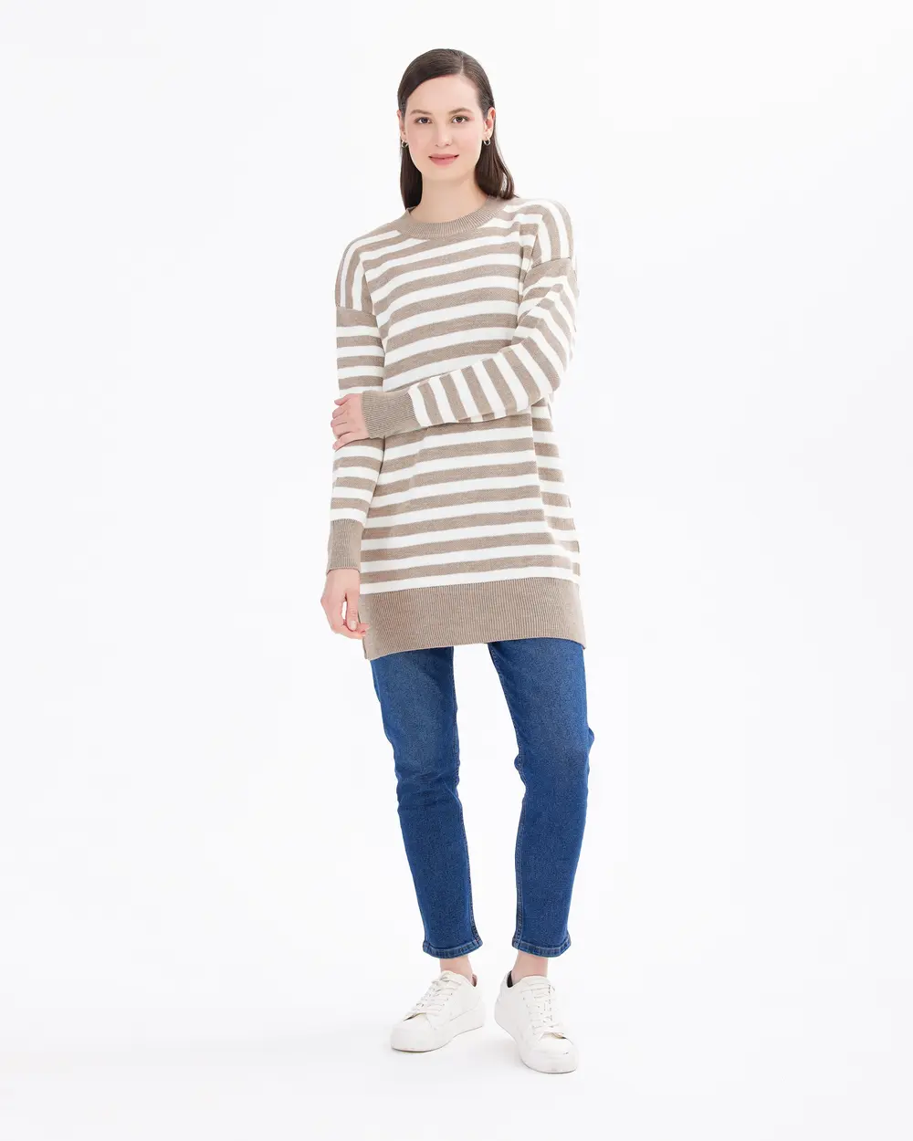 Striped Round Neck Knitwear Sweater