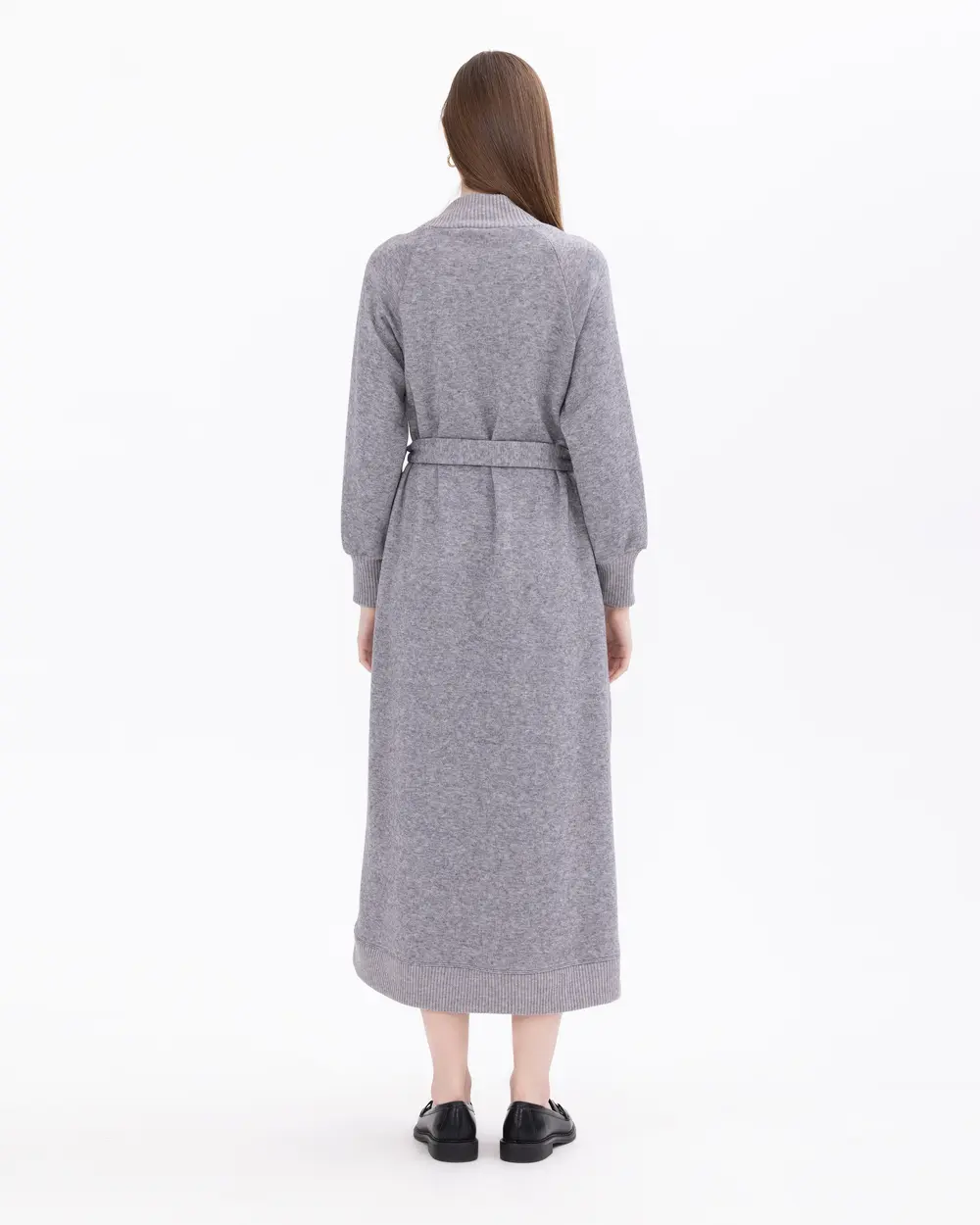 Örme Kumaş Balıkçı Yaka Düğmeli Elbise