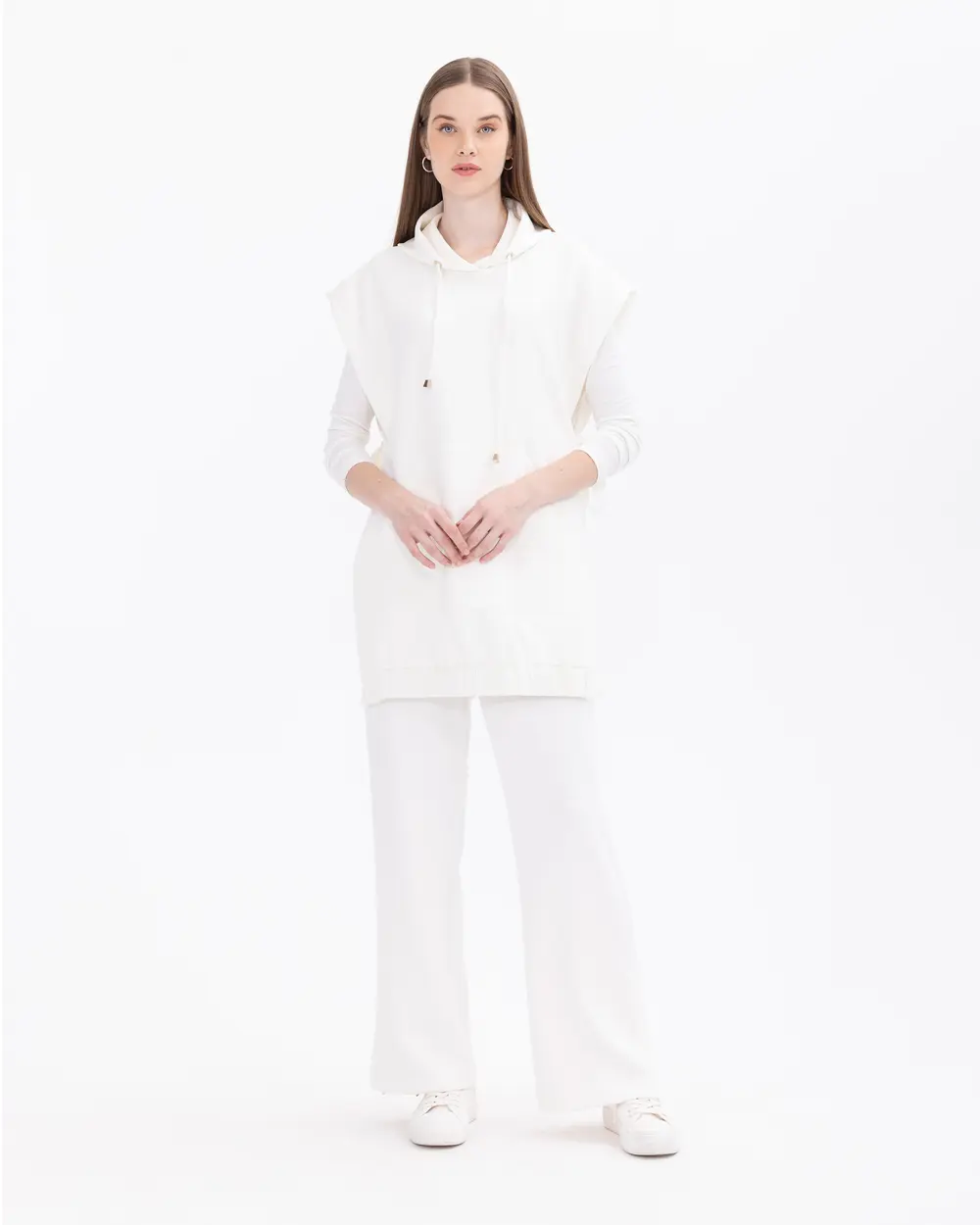 Bağlama Detaylı Kolsuz Sweatshirt
