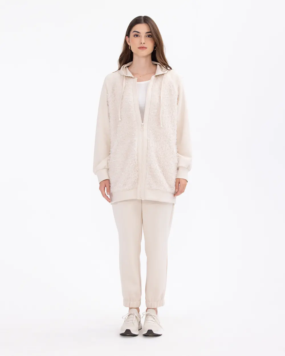 Hooded Collar Sport Jacket with Pockets