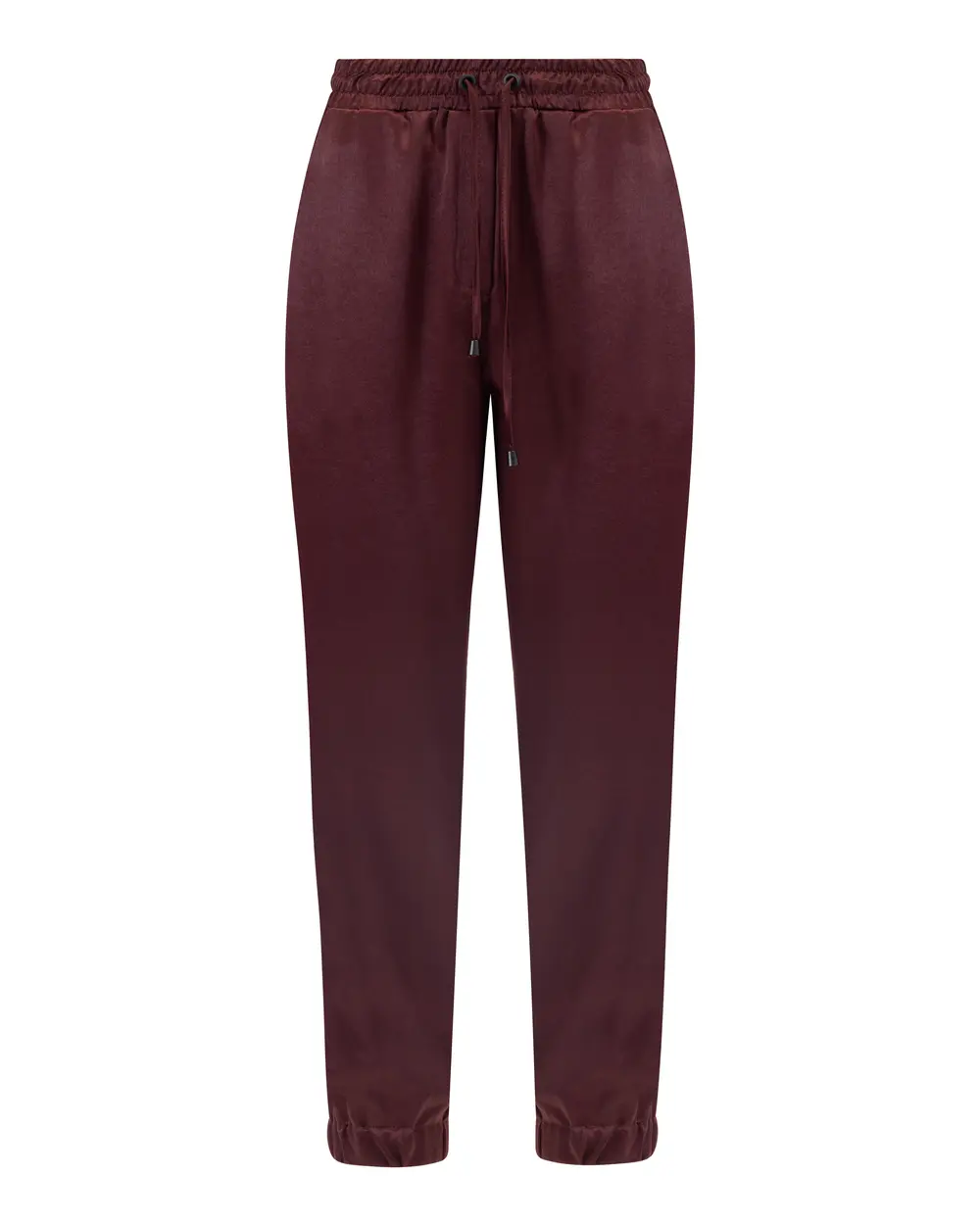 Carrot Cut Elastic Waist Woven Trousers