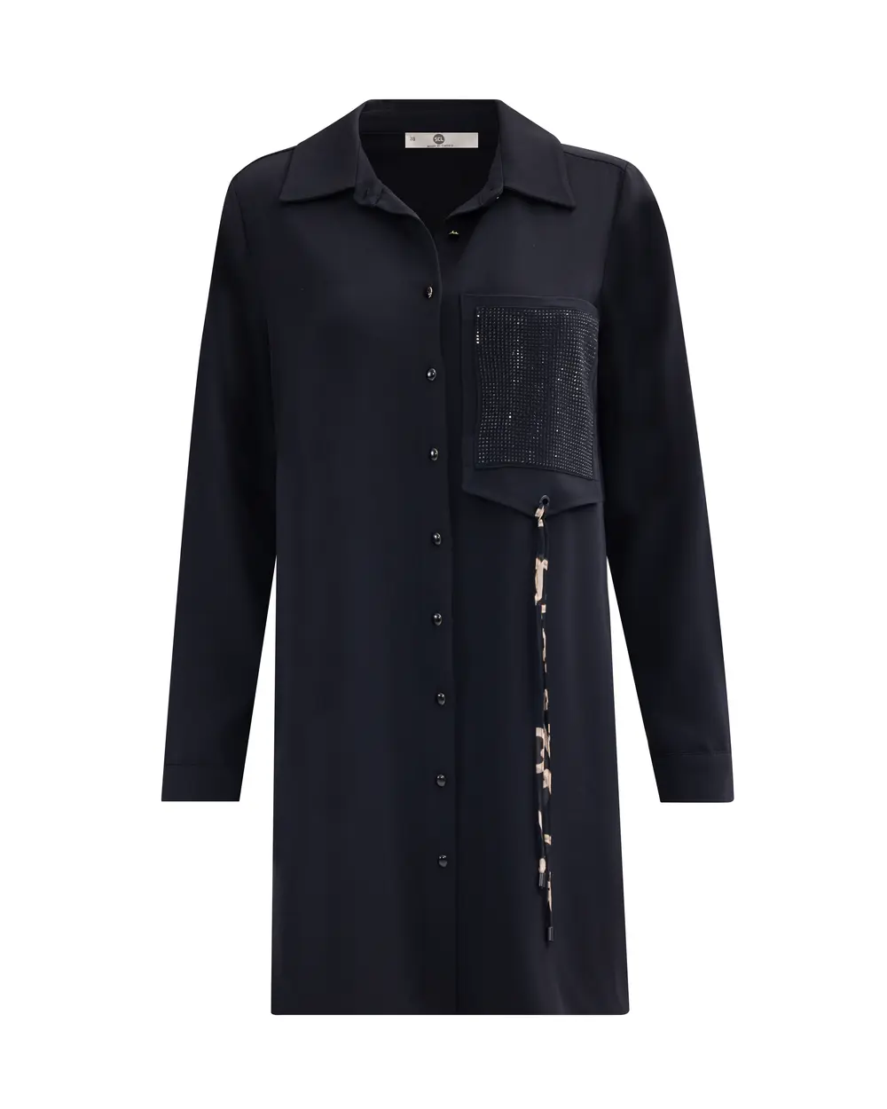 Leopar Desen Detaylı Önden Düğmeli Tunik