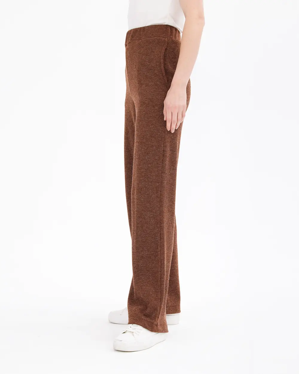 Elastic Waist Relaxed Fit Full Length Trousers