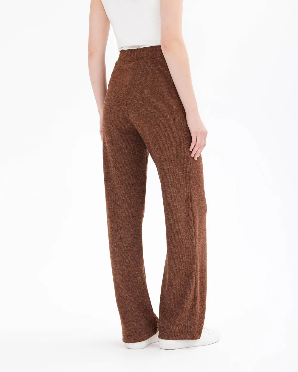 Elastic Waist Relaxed Fit Full Length Trousers