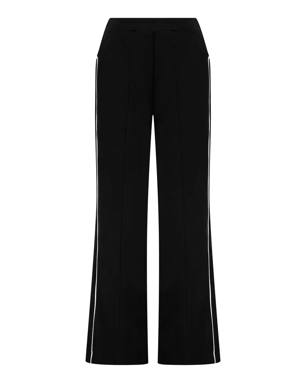 Elastic Waist Sweatpants with Piping Detail