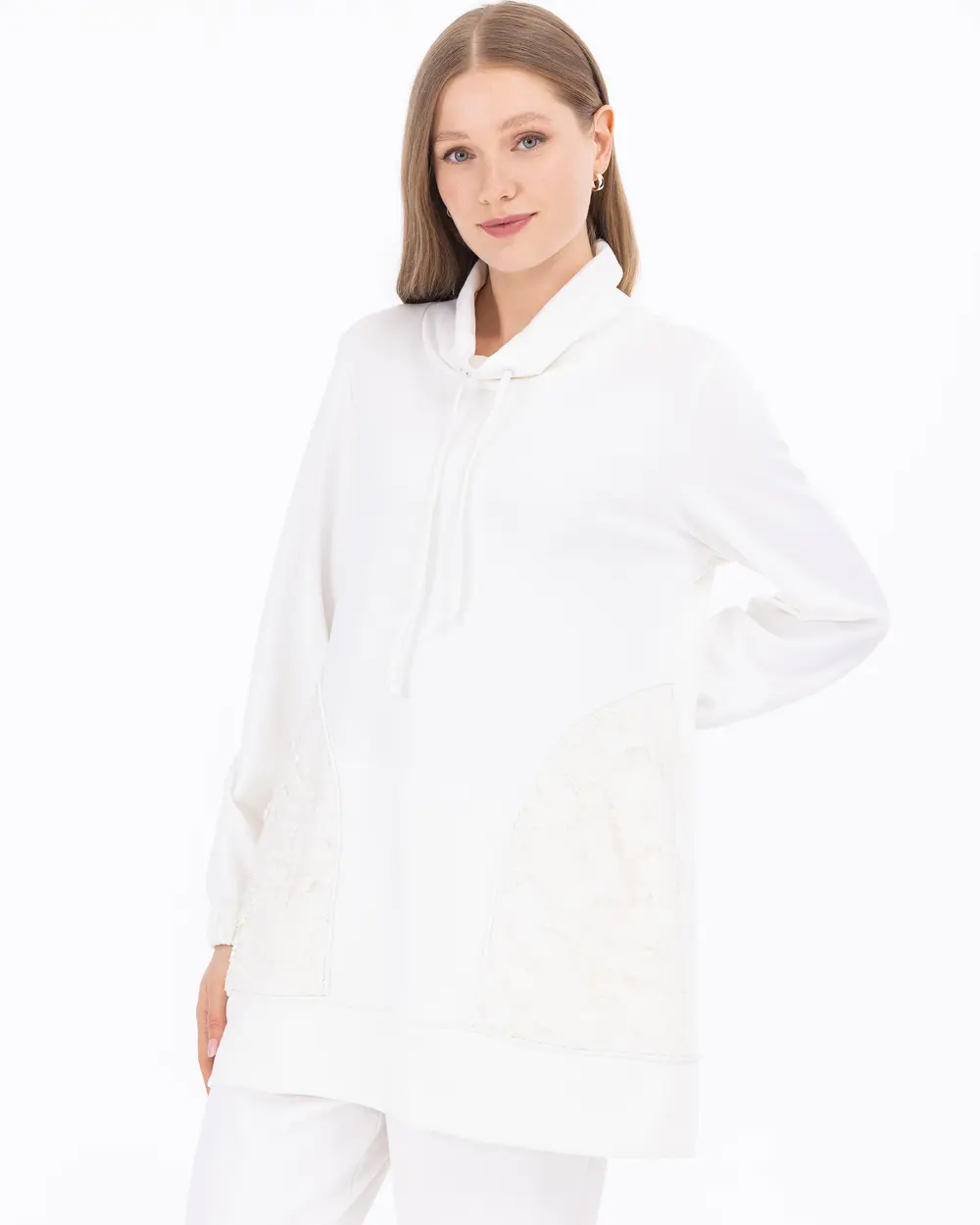 Payetli Degaje Yaka Sweatshirt