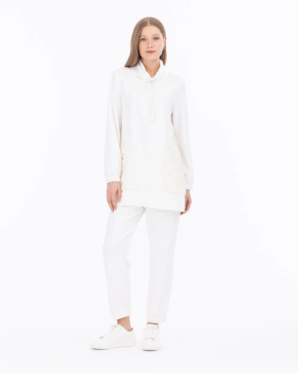 Payetli Degaje Yaka Sweatshirt