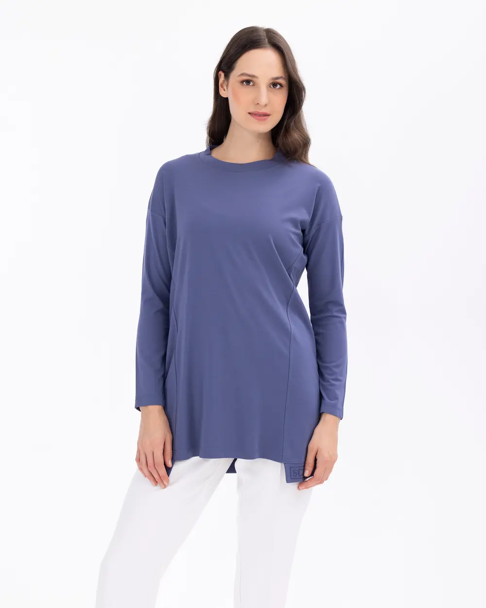 Round Neck Long Sleeve Basic Tunic