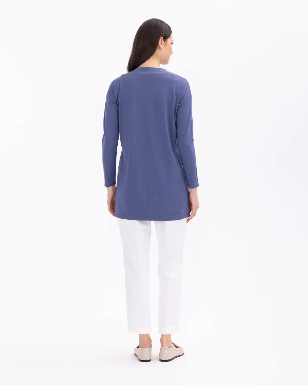 Round Neck Long Sleeve Basic Tunic