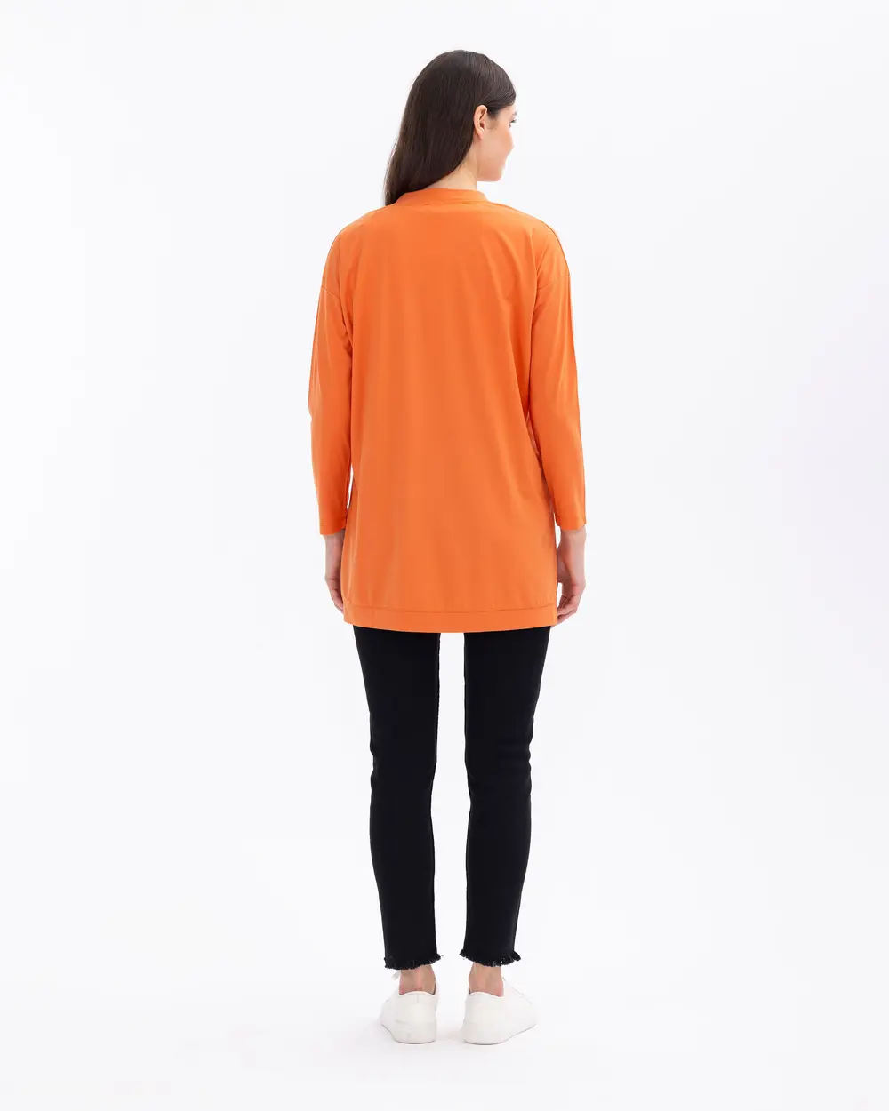 Round Neck Long Sleeve Basic Tunic