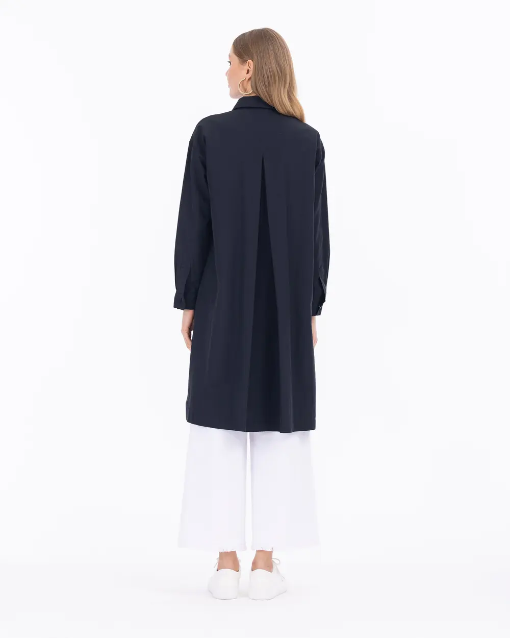 Shirt Collar Snap Button Tunic