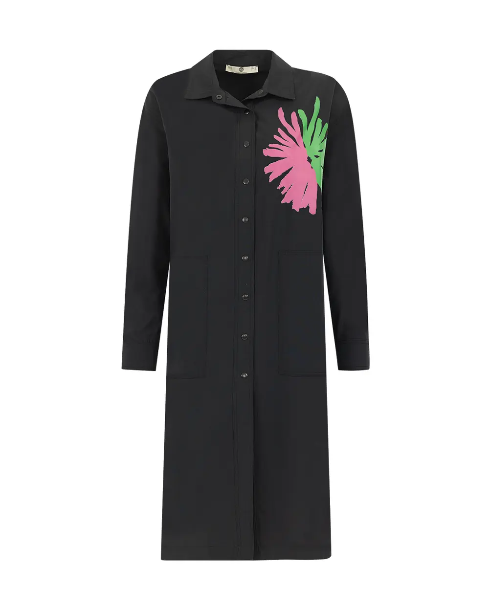 Shirt Collar Snap Button Tunic