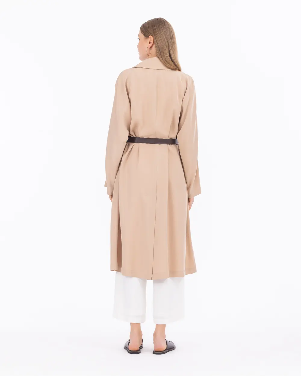 Belted Double Breasted Collar Cape