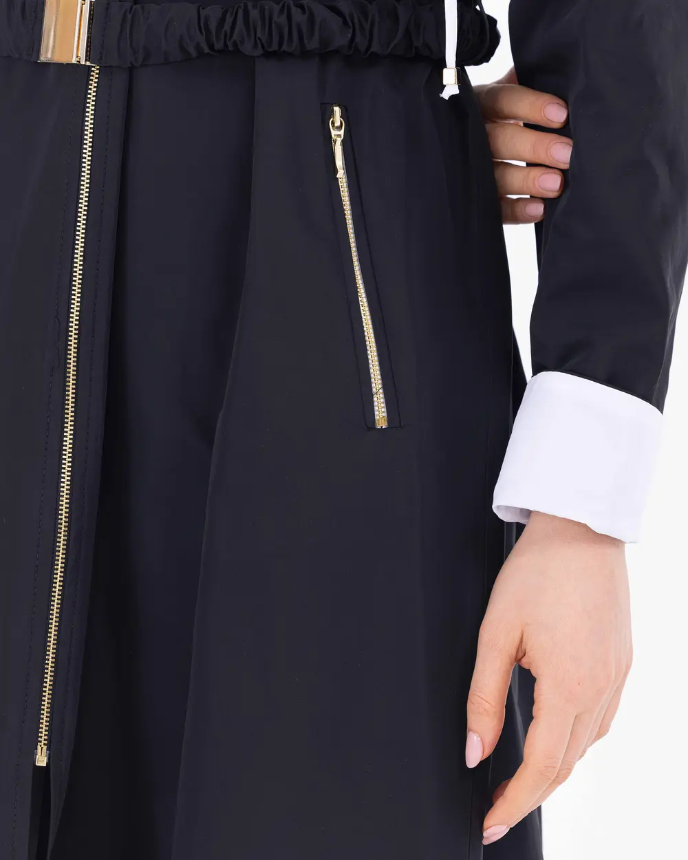 Hooded Collar Belted Trench Coat