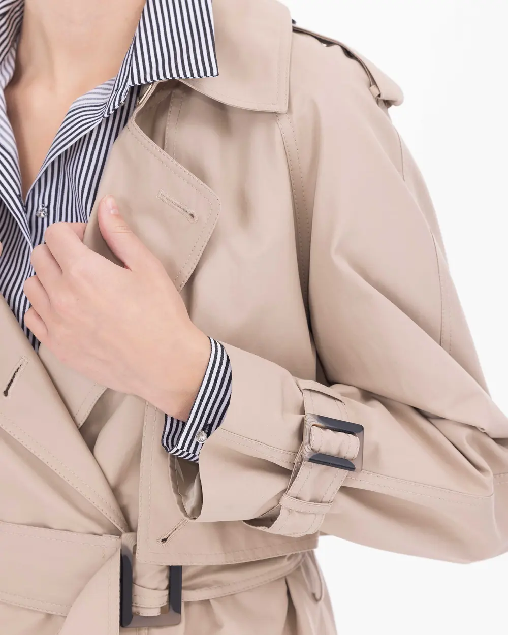 Belted Midi Length Classic Trench Coat