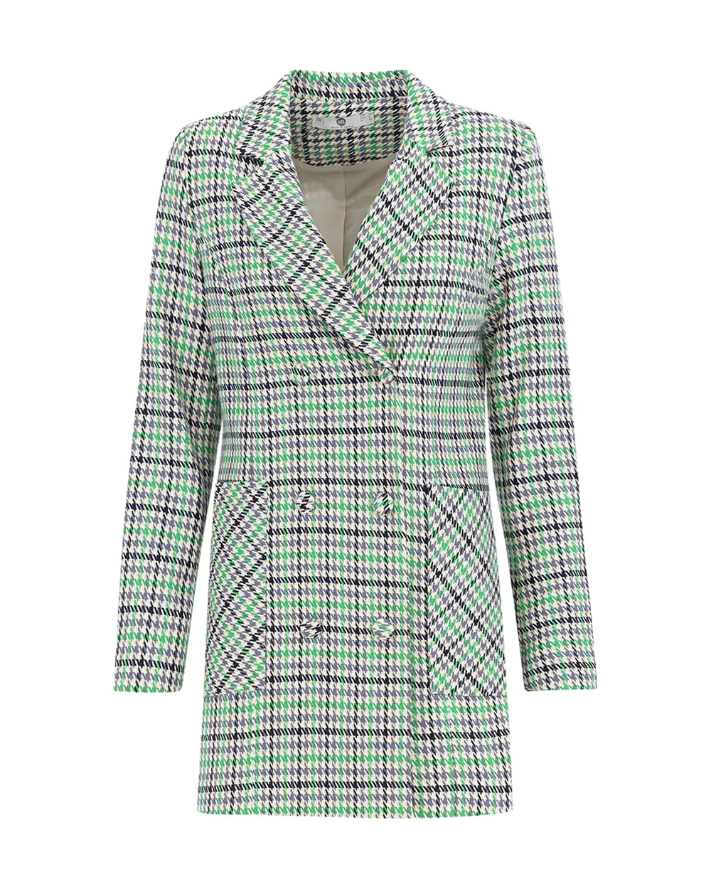 Crowbar Patterned Double Breasted Collar Jacket