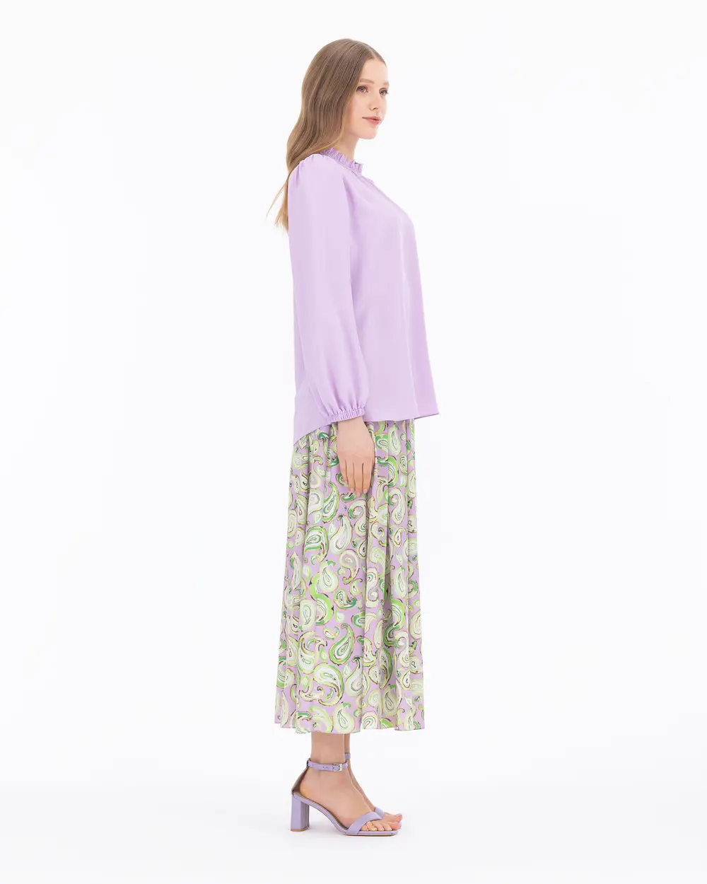 Shawl Pattern Pleated Skirt