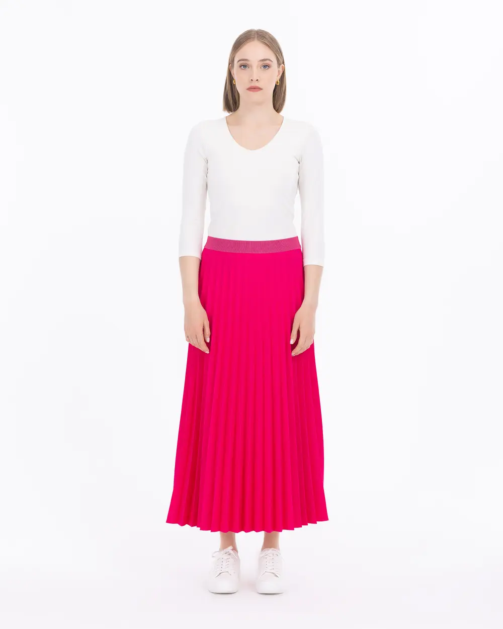 Pleated Full Length Skirt