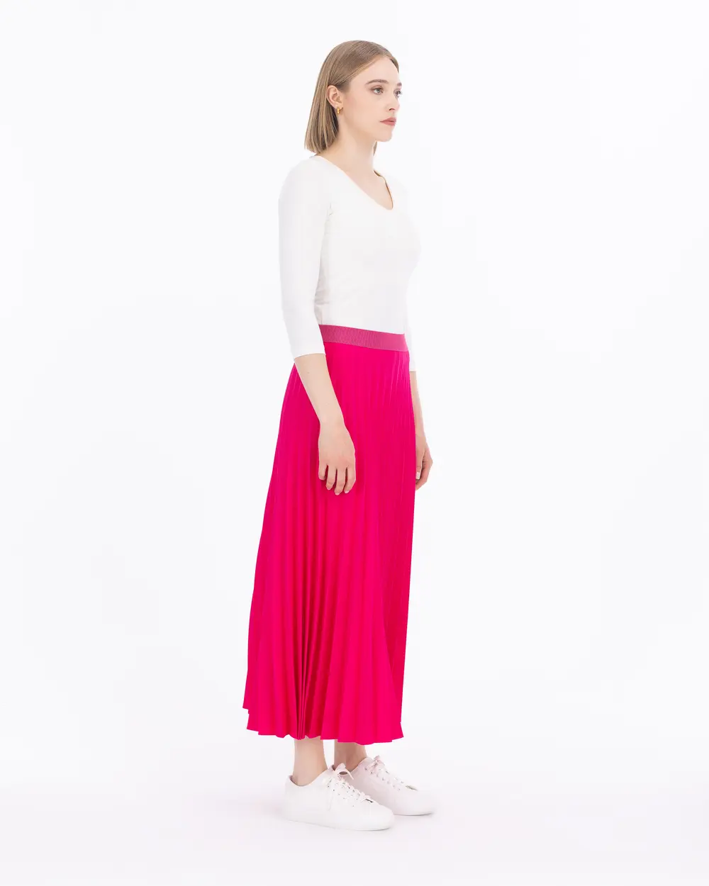 Pleated Full Length Skirt