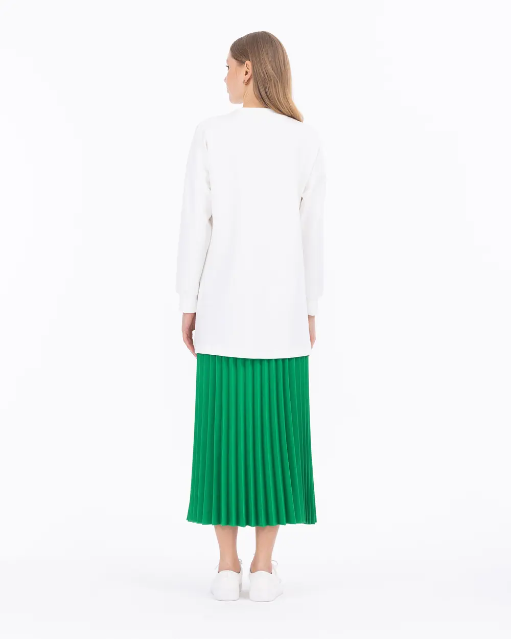 Pleated Full Length Skirt