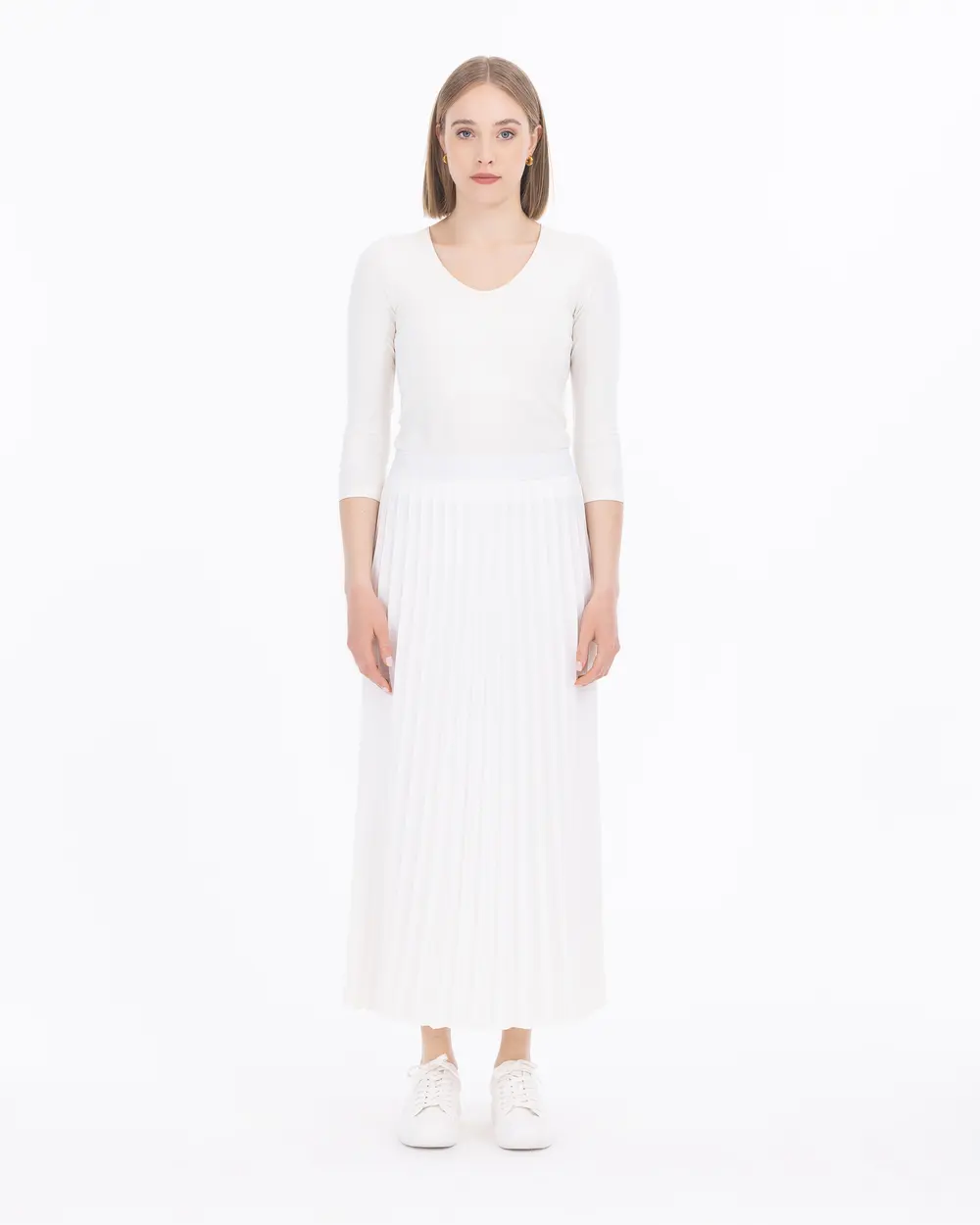 Pleated Full Length Skirt