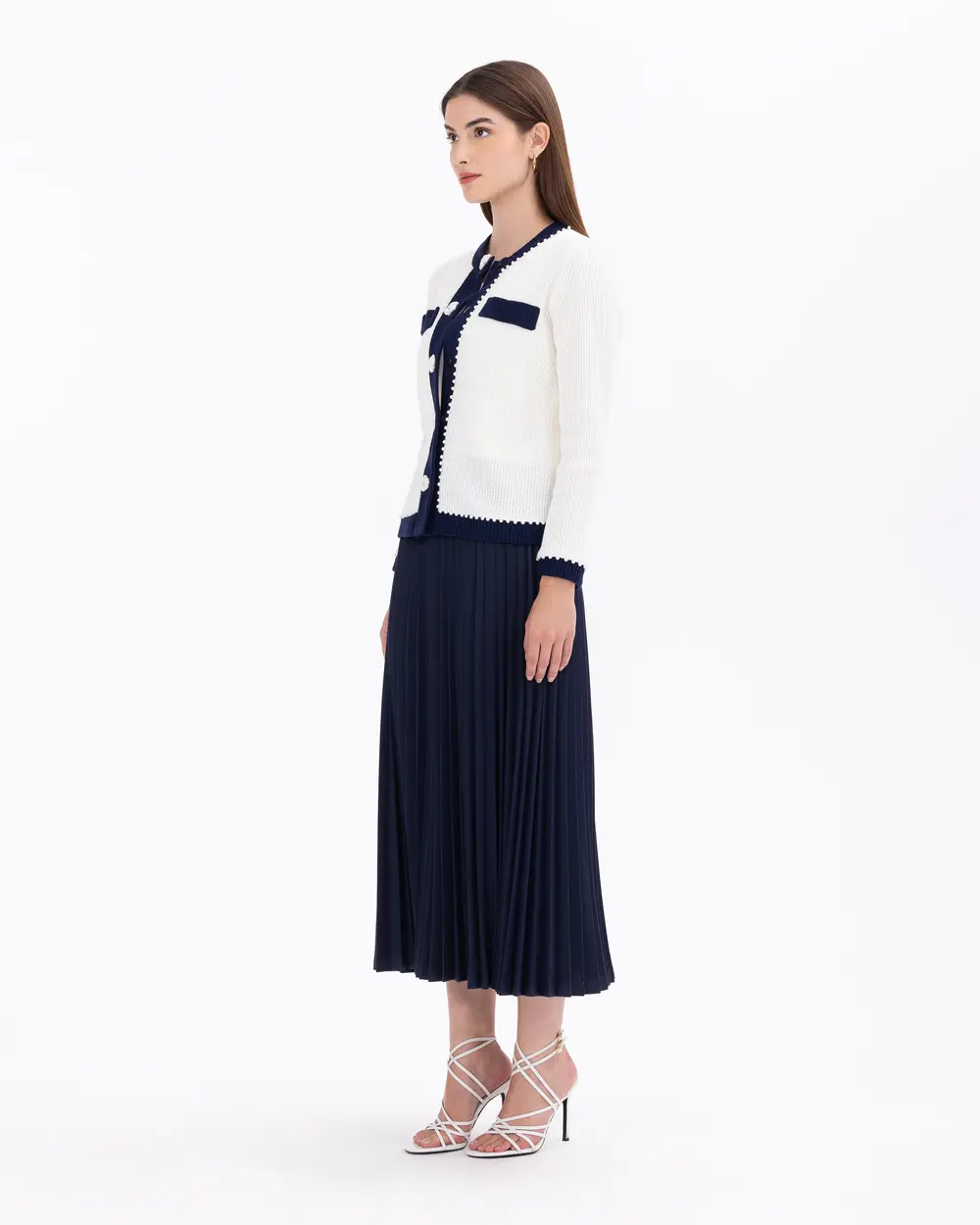 Pleated Full Length Skirt