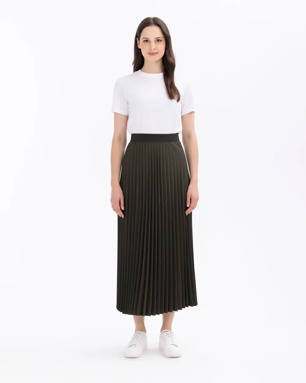 Pleated Full Length Skirt