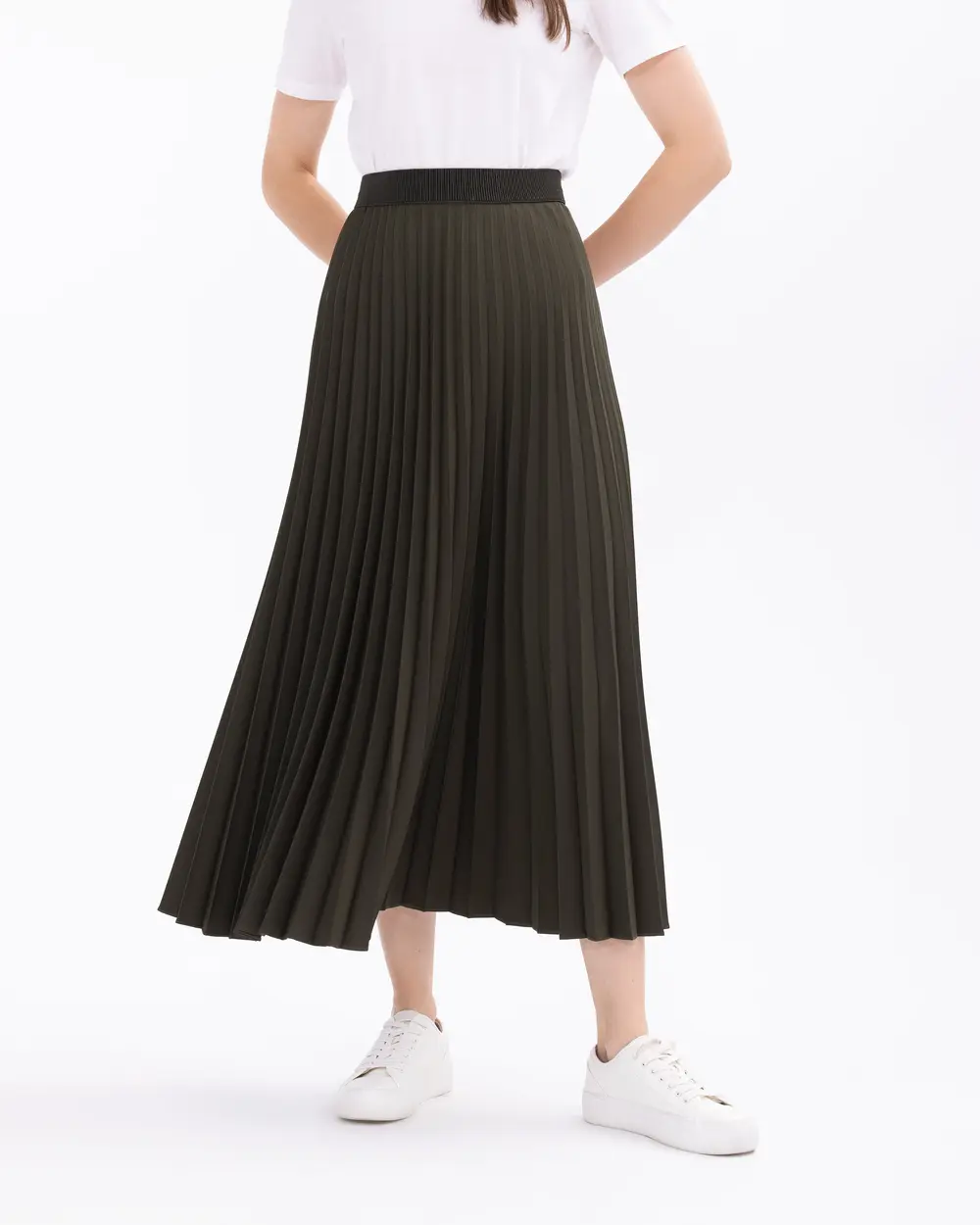 Pleated Full Length Skirt