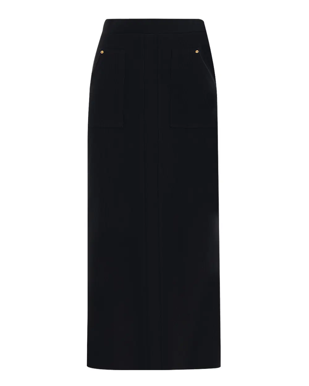 Knitted Fabric Slit Midi Skirt