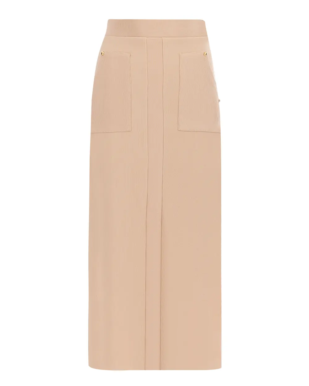 Knitted Fabric Slit Midi Skirt