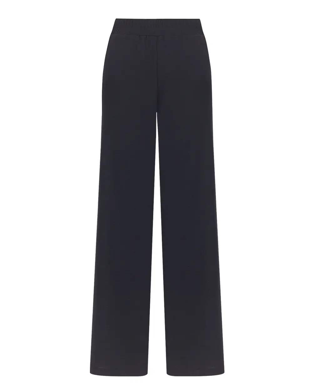 Elastic Waist Wide Cut Full Length Trousers