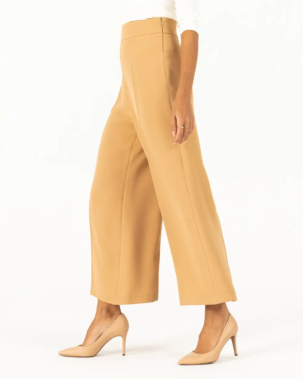 Women's Leisure Wide-Leg Trouser (Camel) – Anglero New York