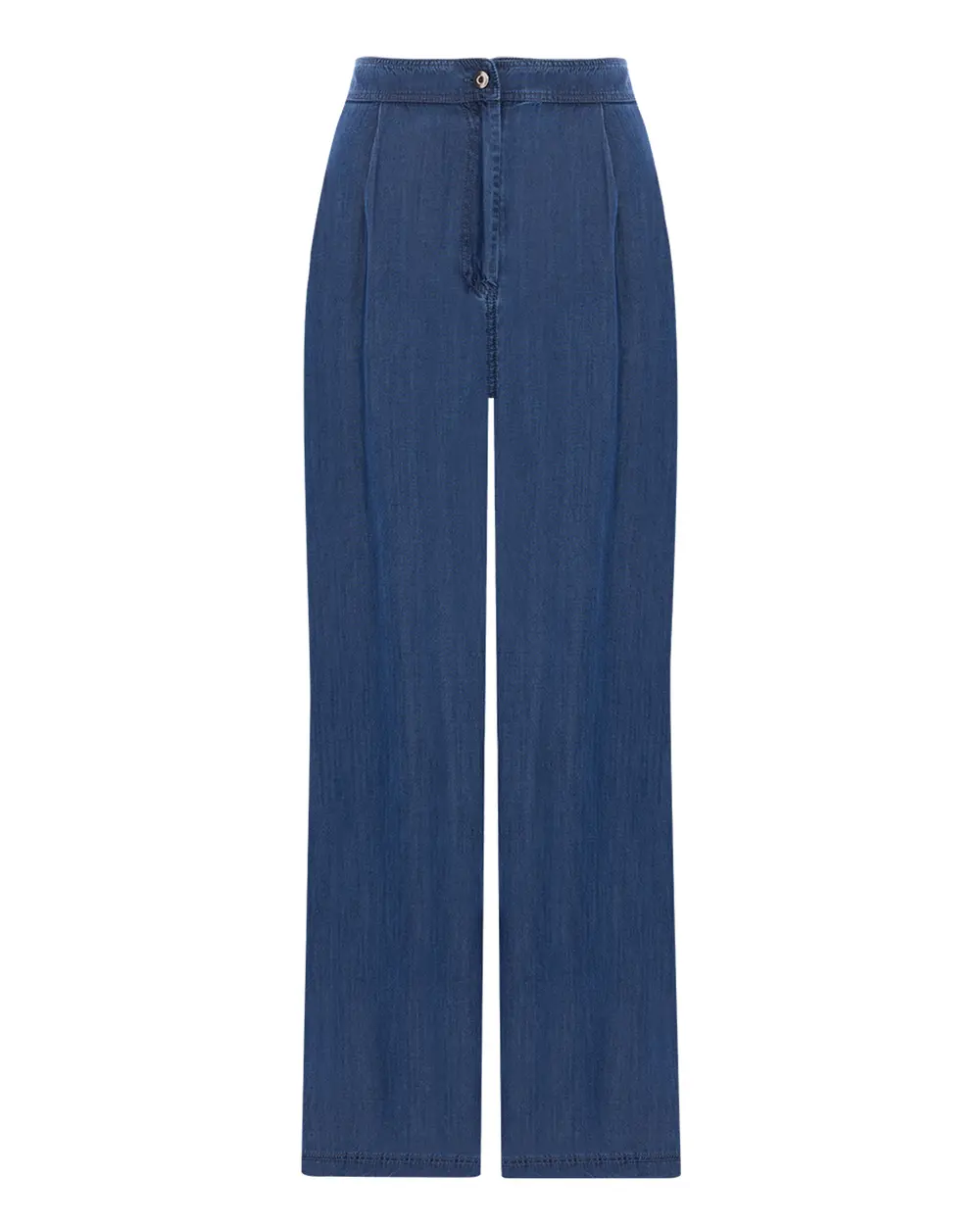 Wide Cut Full Length Denim Trousers