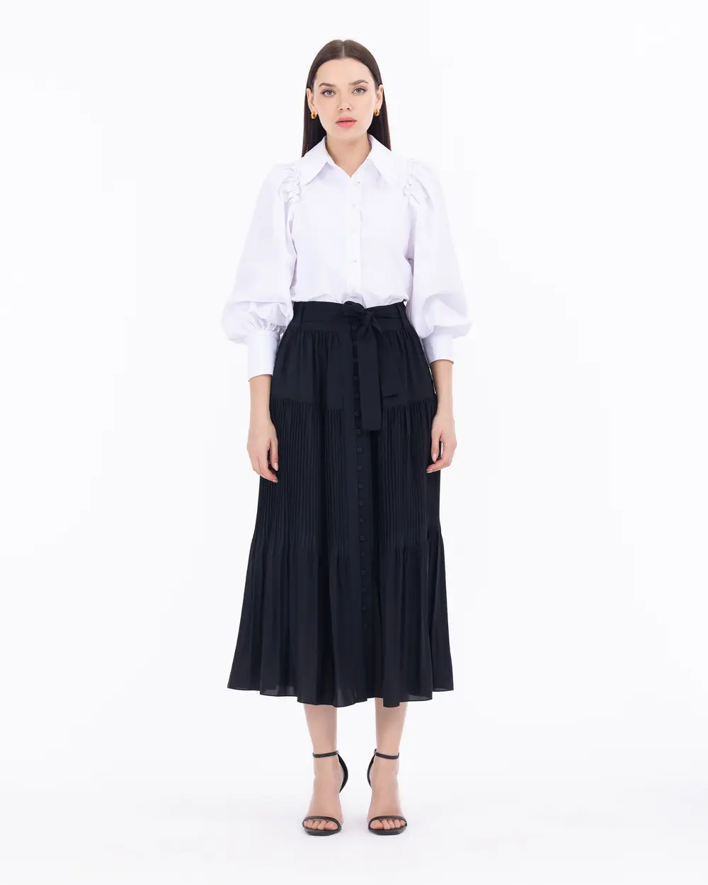 Vatkalı İnci Detay Koton Gömlek