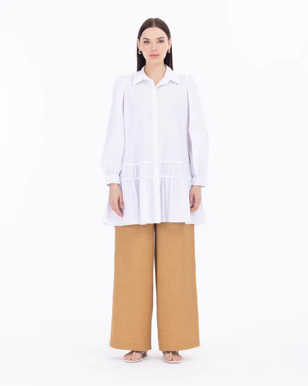 Gömlek Yaka Katlı Tunik