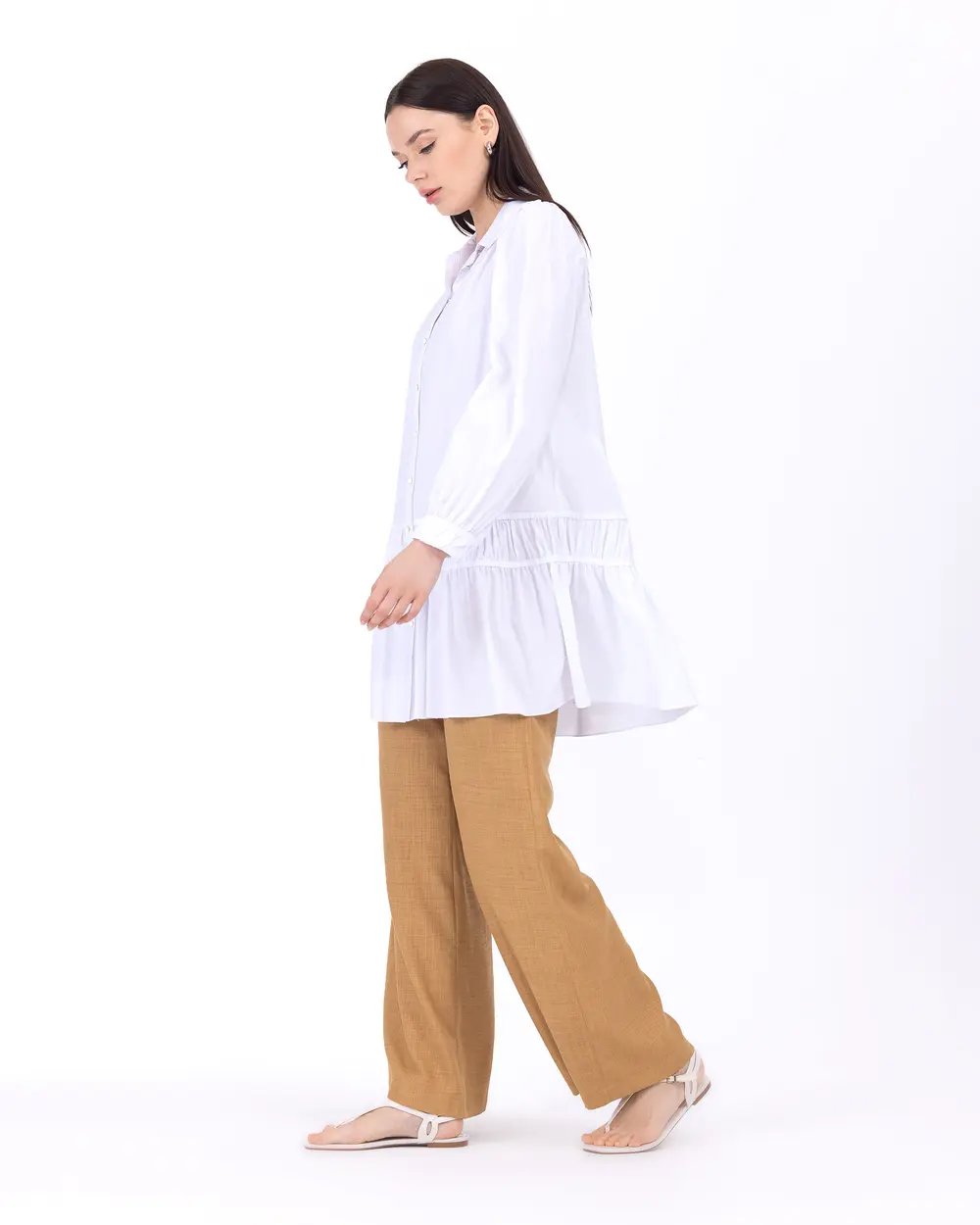 Gömlek Yaka Katlı Tunik