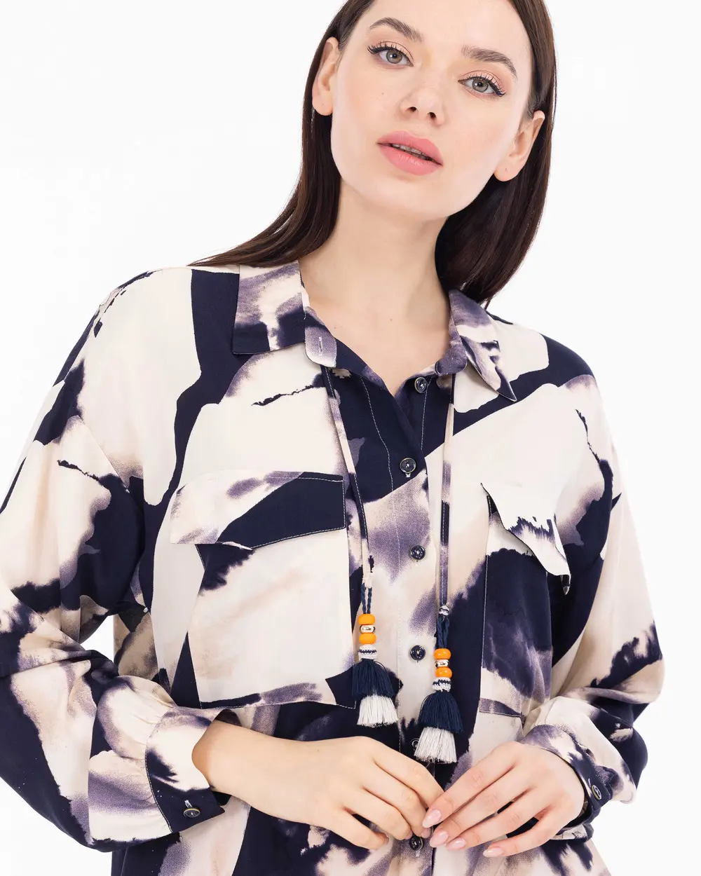 Lace Detailed Shirt Collar Tunic