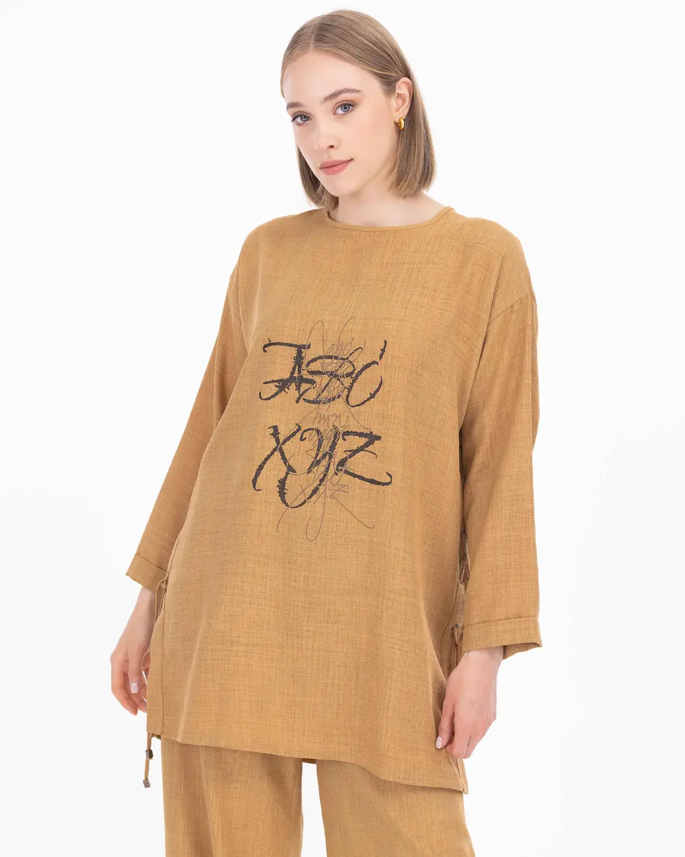 Düşük Kol Baskılı Tunik