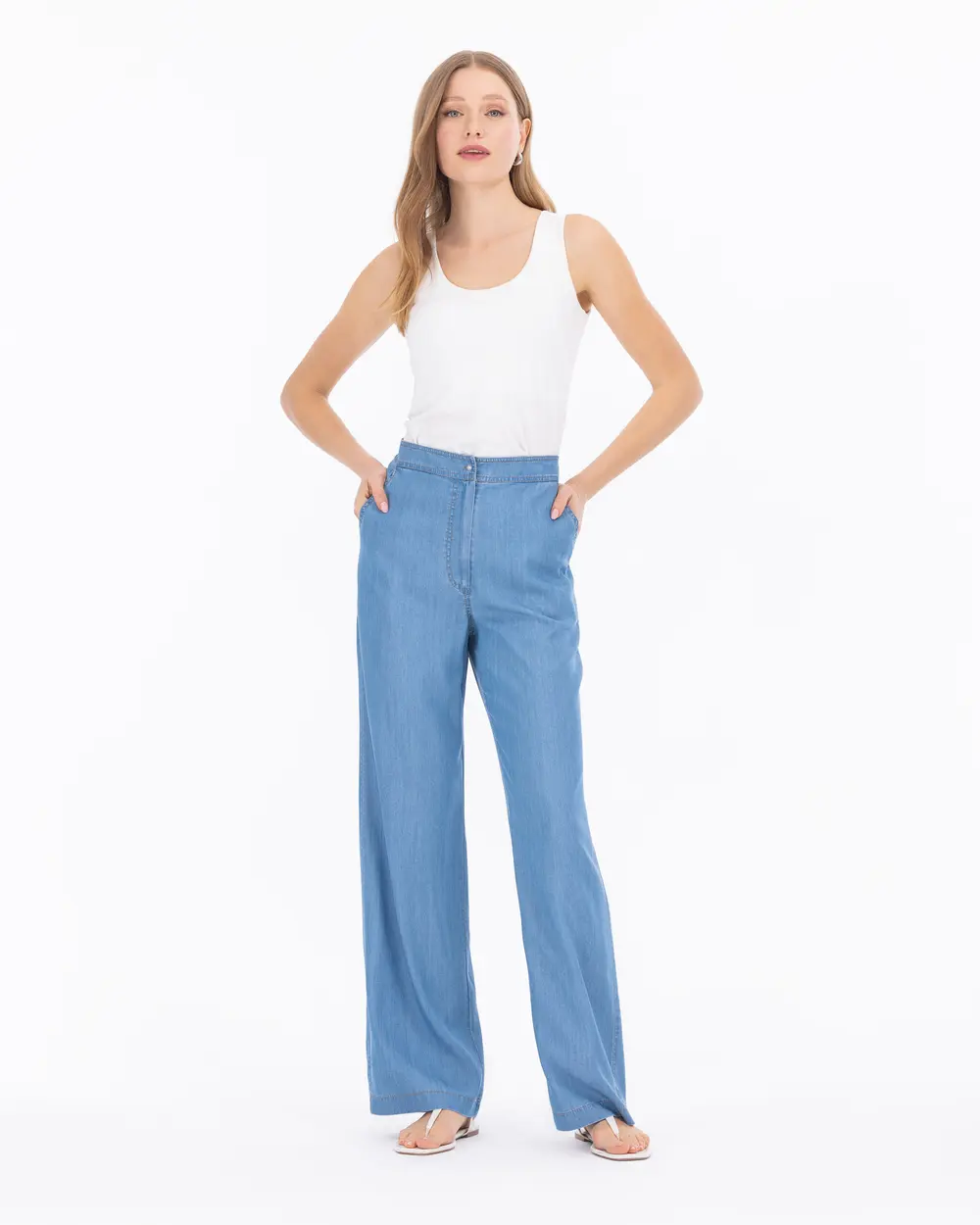 Elastic Waist Wide Leg Jeans – DAZY