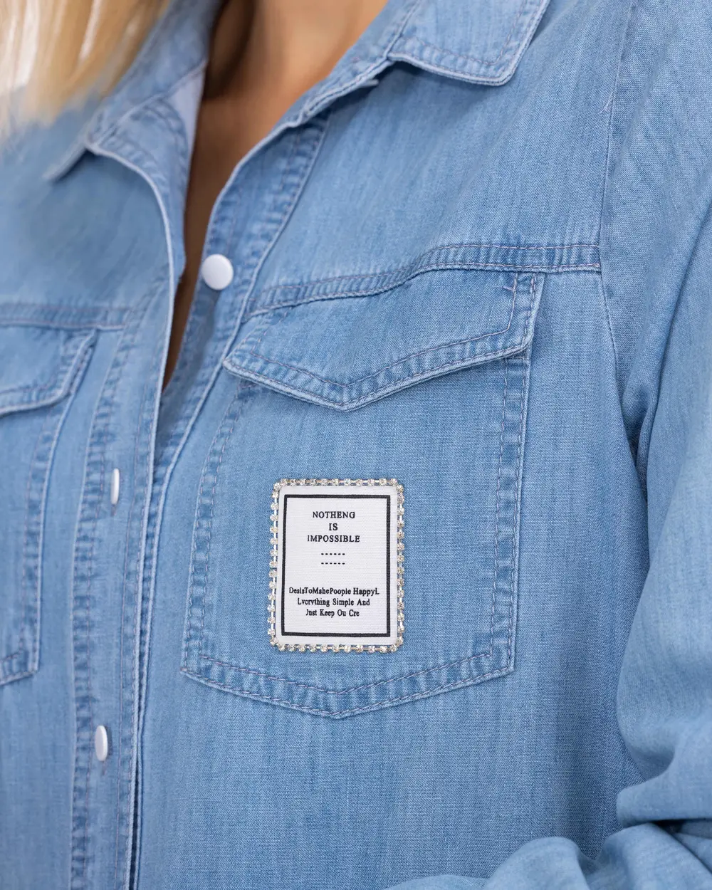 Cep Detaylı ÇıtÇıt Düğmeli Uzun Boy Jean Elbise