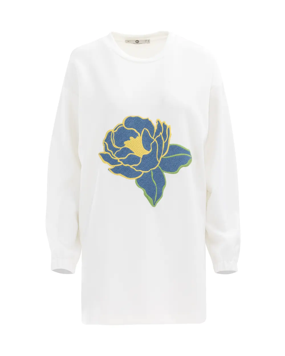 Flower Embroidered Knitted Sweatshirt